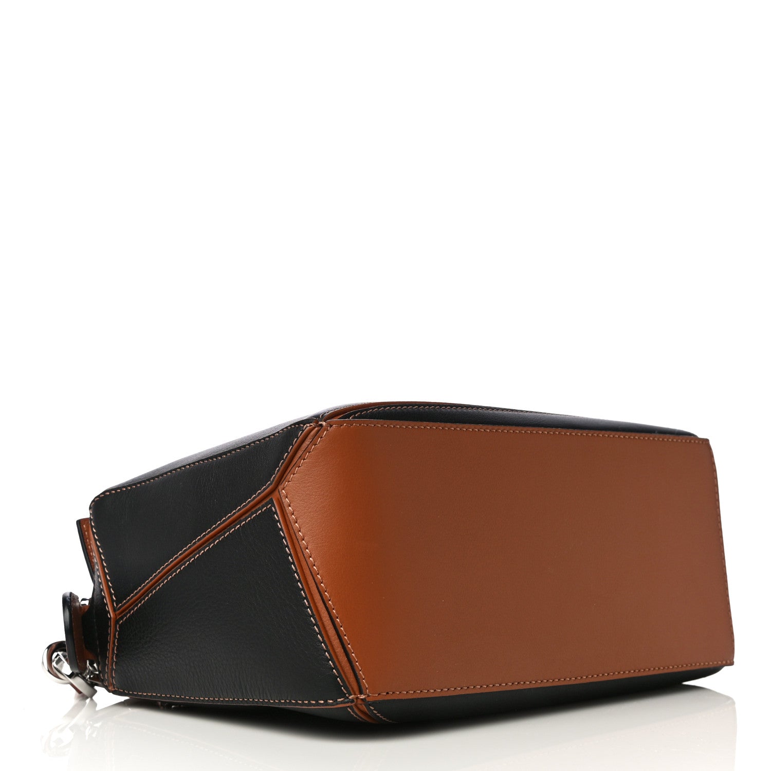 Loewe Calfskin Small Craft Puzzle Bag Tan Black 4 of 11