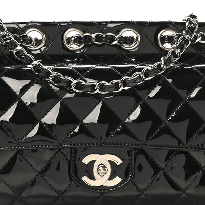 Chanel Patent Quilted Medium Diagonal CC Flap Black 8 of 11