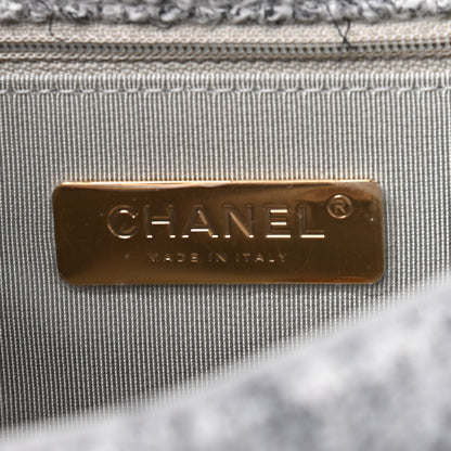 Chanel Tweed Quilted Medium Chanel 19 Flap Grey Ecru 6 of 9