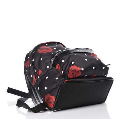 Saint Laurent Satin Rose Print Mini City Backpack Black 4 of 9