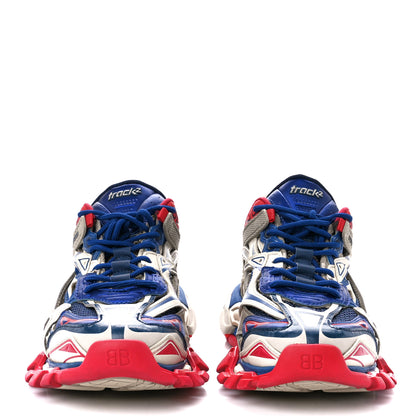 Balenciaga Rubber Mesh Bi-Color Mens Track.2 Open Sneakers 41 Beige Blue Red 2 of 9