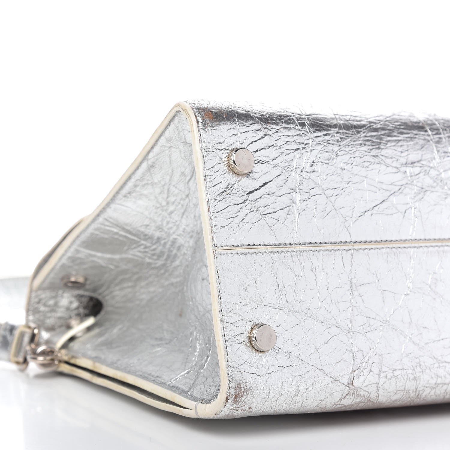 Christian Dior Metallic Calfskin Medium Diorever Flap Silver 6 of 19