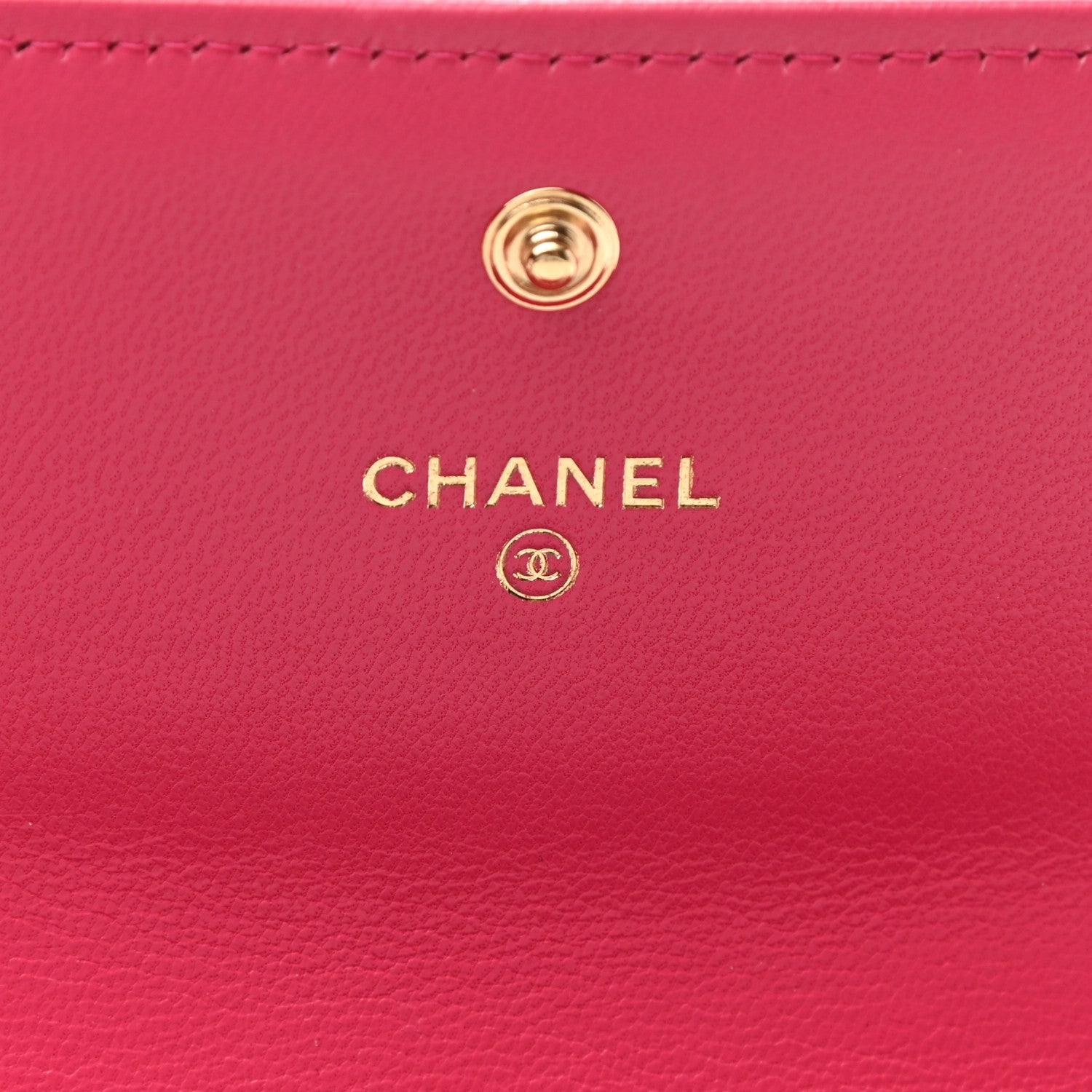 Chanel Shiny Goatskin Quilted Chanel 19 Flap Wallet Dark Pink 6 of 9