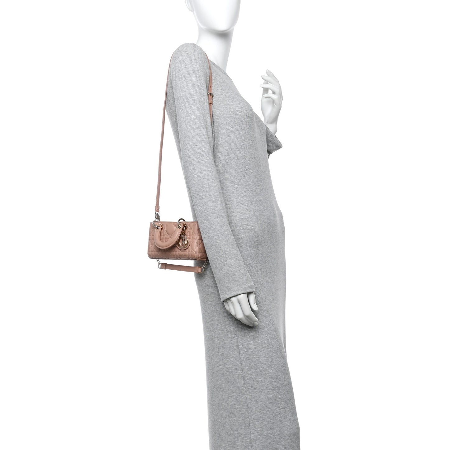 Lambskin Cannage Micro Lady D-Joy Rose Des Vents