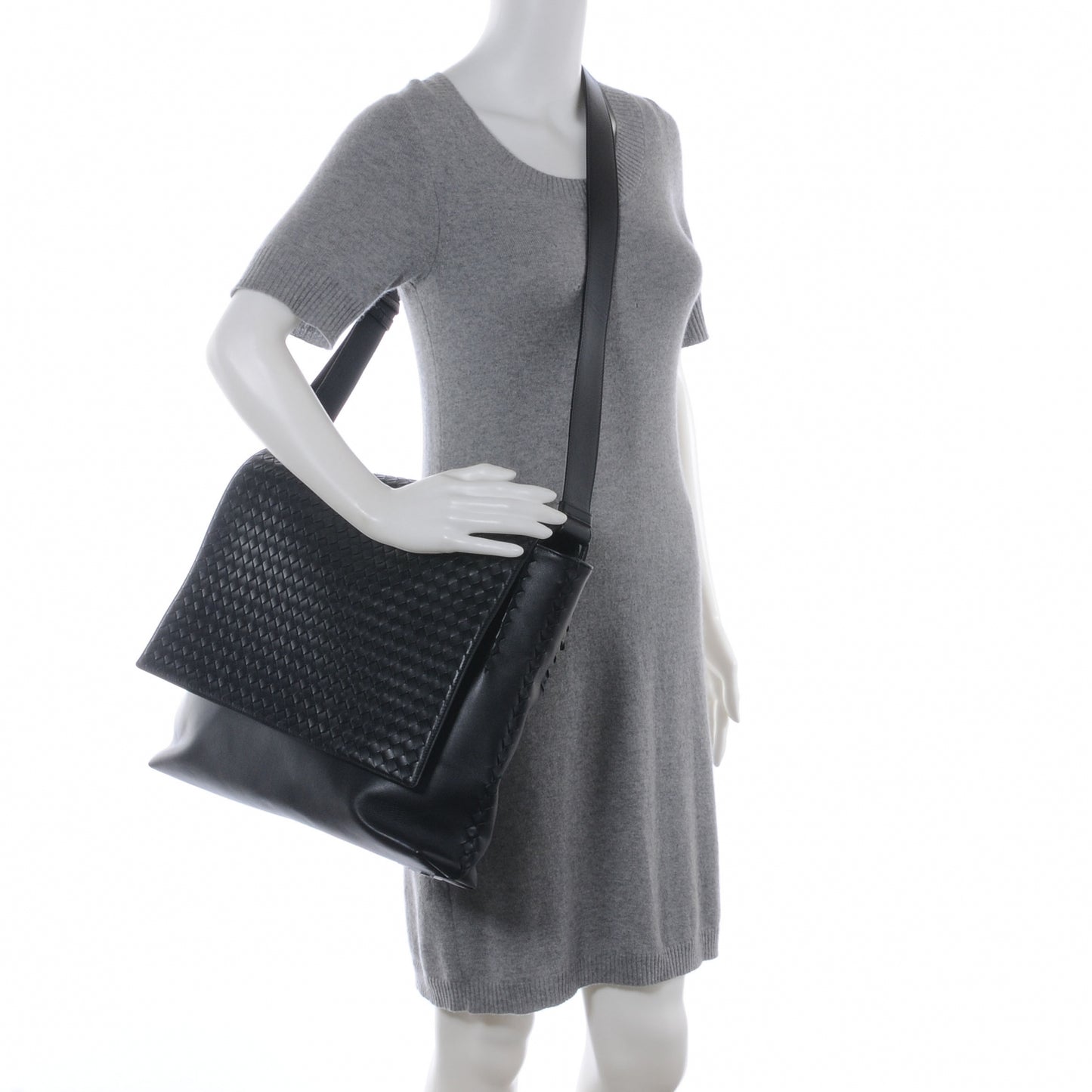 Nappa Intrecciato Messenger Bag Nero Black