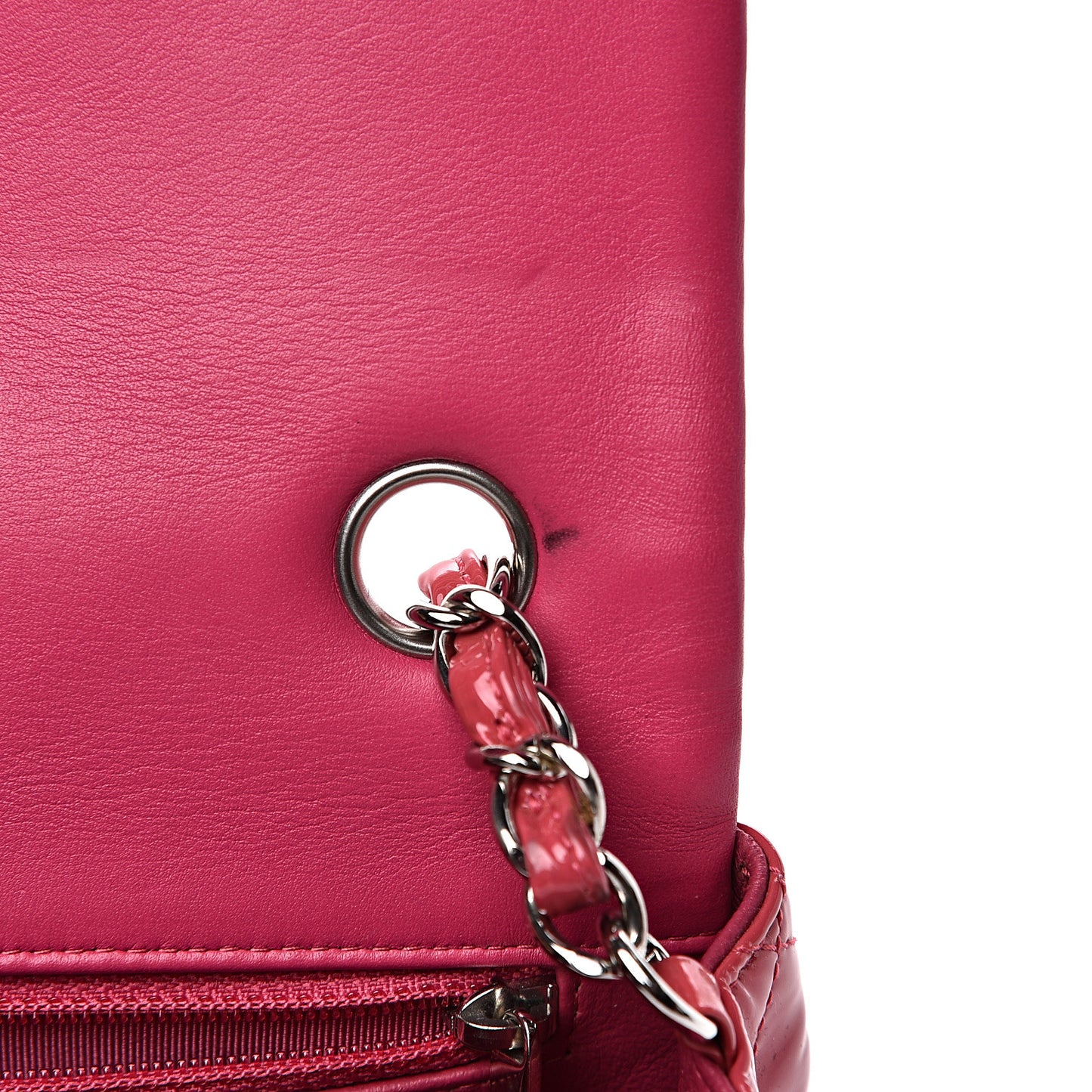 Patent Calfskin Quilted Mini Rectangular Flap Pink