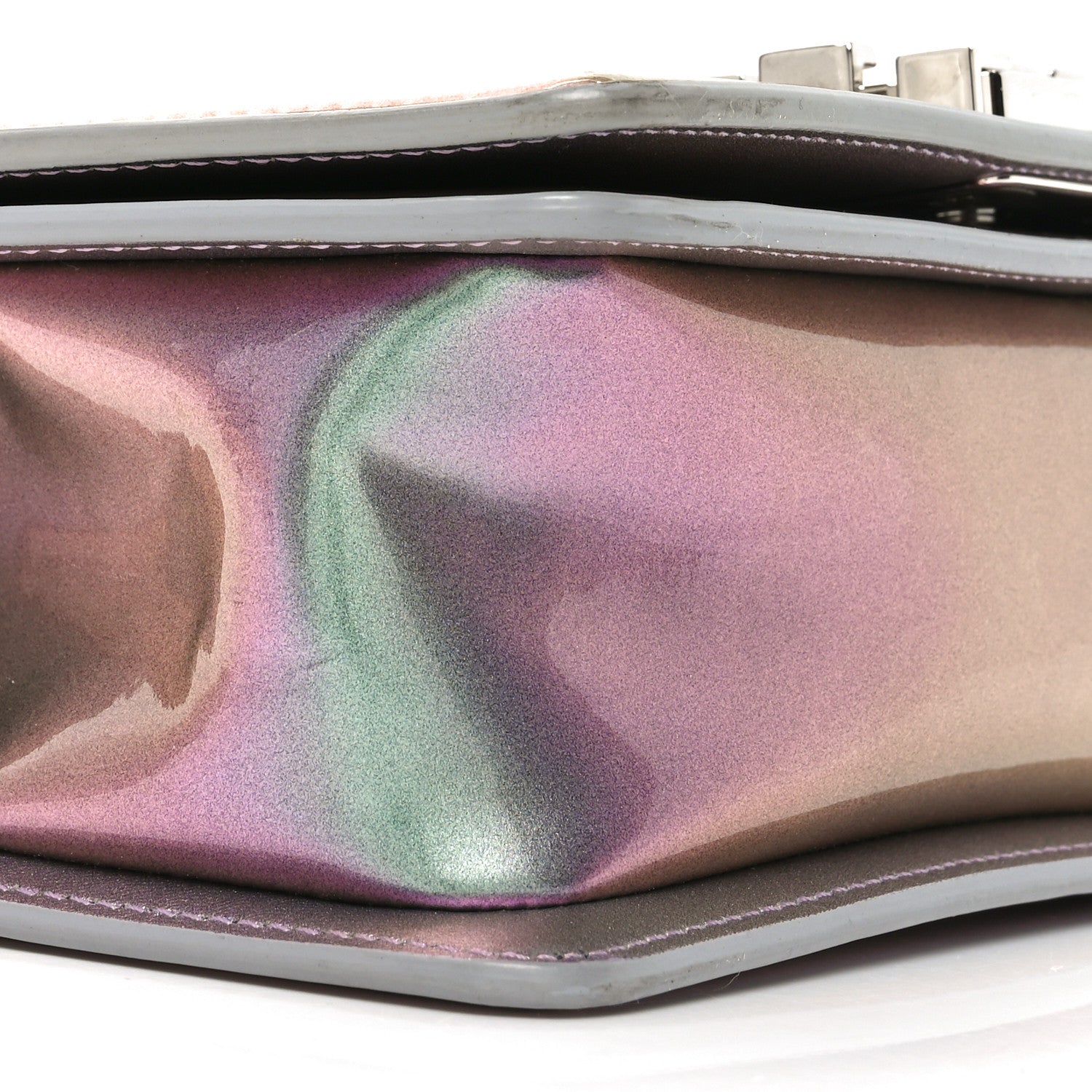 Chanel Iridescent Patent Calfskin PVC Quilted Small Boy Flap Light Purple 9 of 10