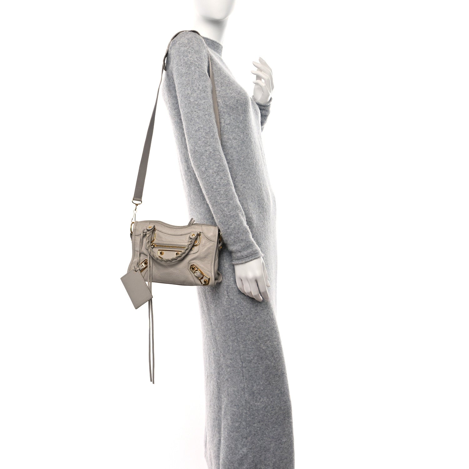 Balenciaga Chevre Gold Metallic Edge Hardware Mini City Gris Perle 2 of 18