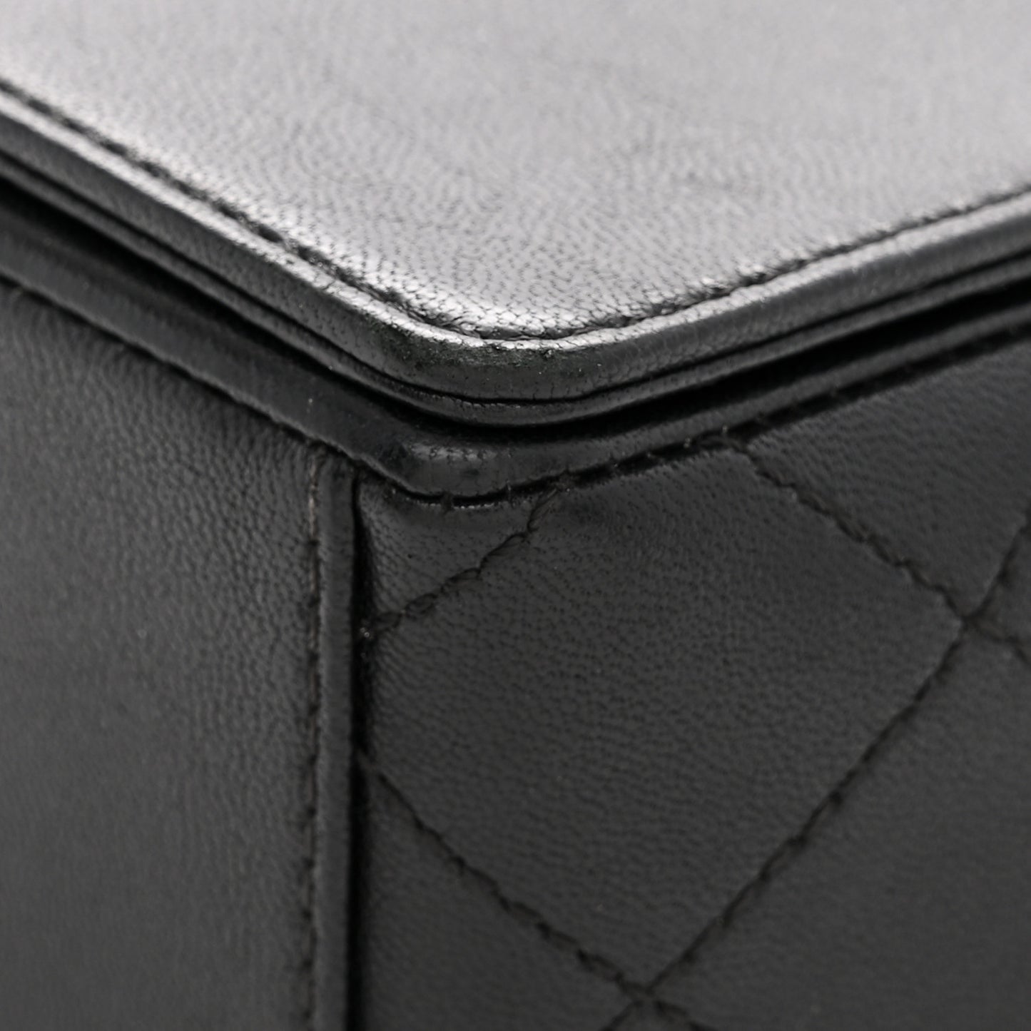 Sheepskin Quilted Vintage Mademoiselle Flap Black