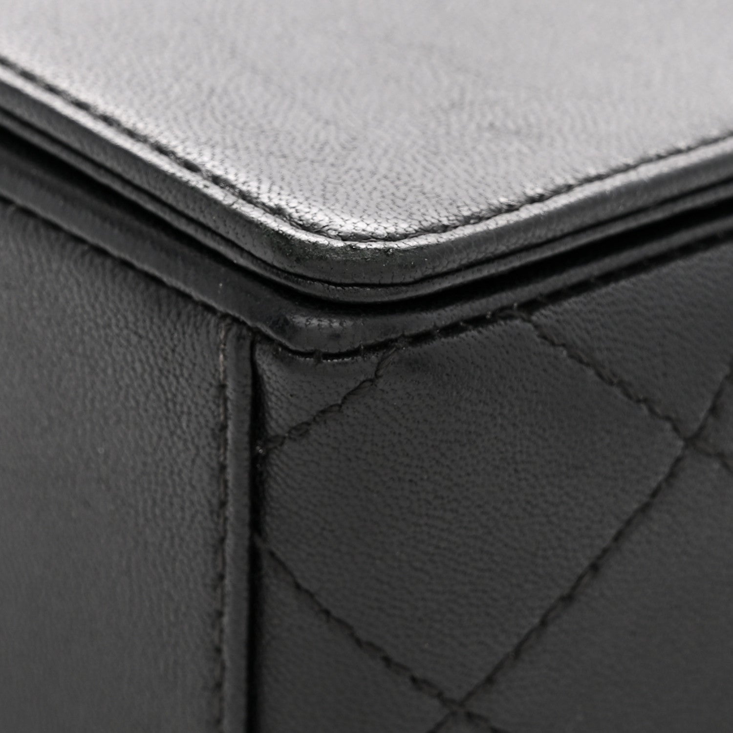 Chanel Sheepskin Quilted Vintage Mademoiselle Flap Black 11 of 13
