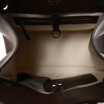 The Row Polished Saddle Calfskin Soft Margaux 12 Dark Brown 5 of 9