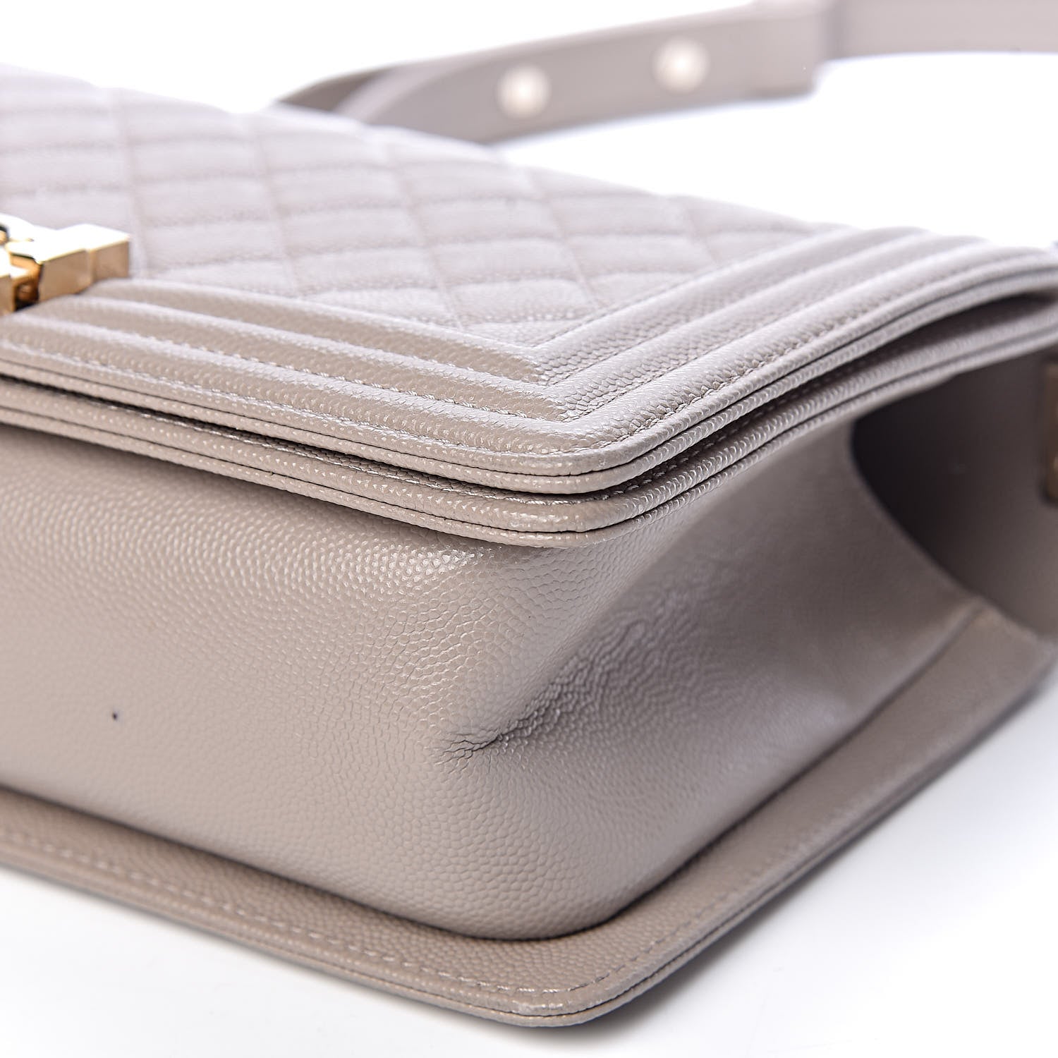 Chanel Caviar Quilted Medium Boy Flap Dark Beige 12 of 13