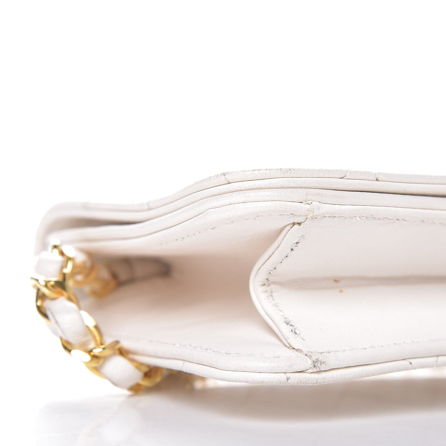 Lambskin Quilted Mini Flap White