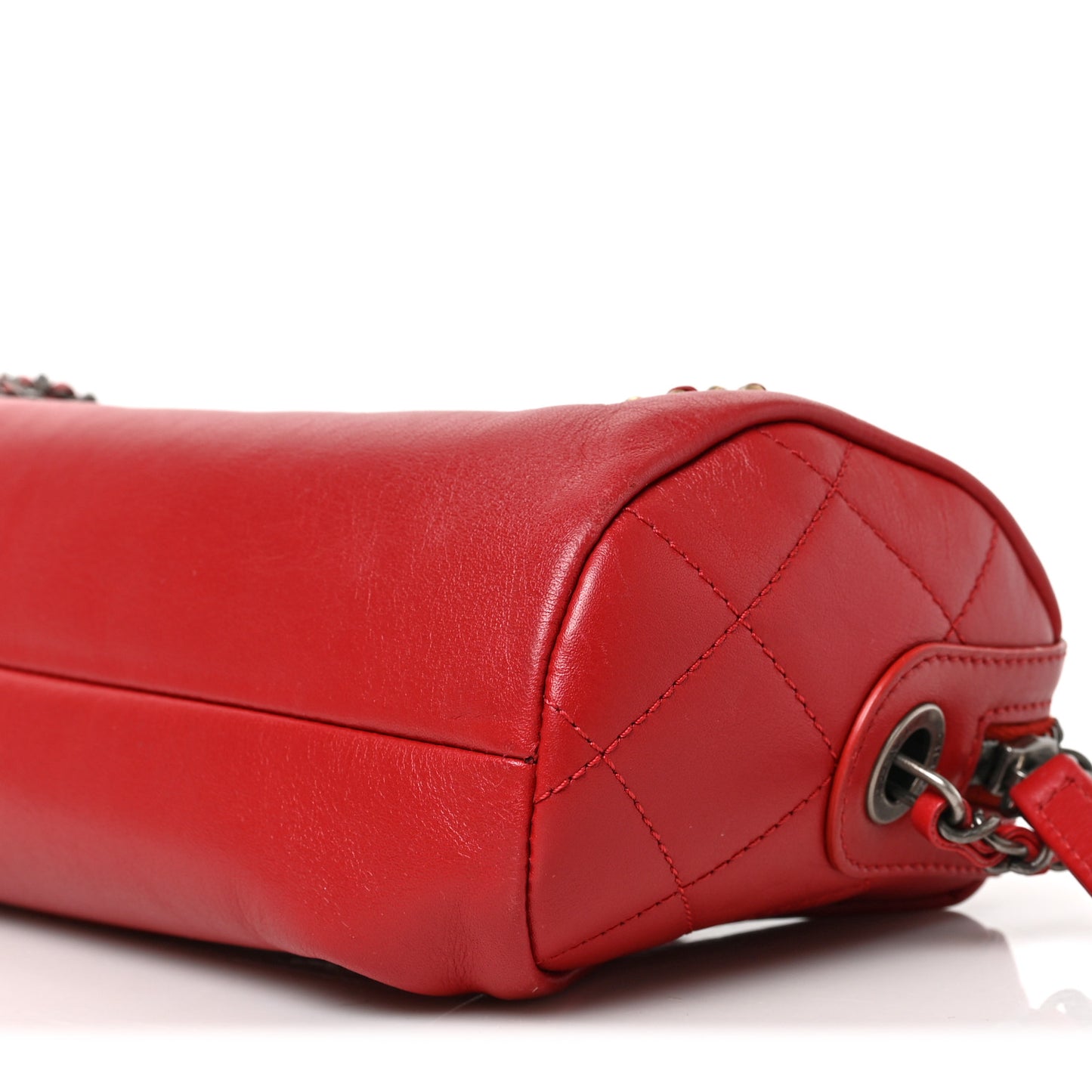 Calfskin Chain 20s Signature Bowling Bag Red