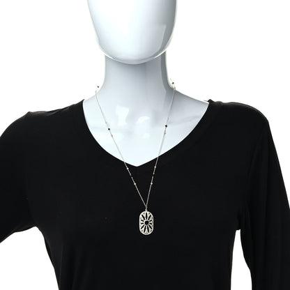 Tiffany Sterling Silver Black Onyx Pearl Ziegfeld Daisy Pendant Necklace 2 of 7