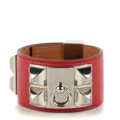 Hermes Epsom Collier De Chien CDC Bracelet S Rouge Casaque 1 of 6