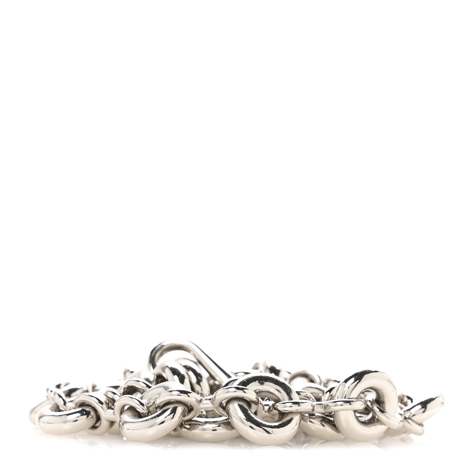 Loewe Aluminum Stainless Steel Chunky Donut Chain Shoulder Strap Silver 2 of 3