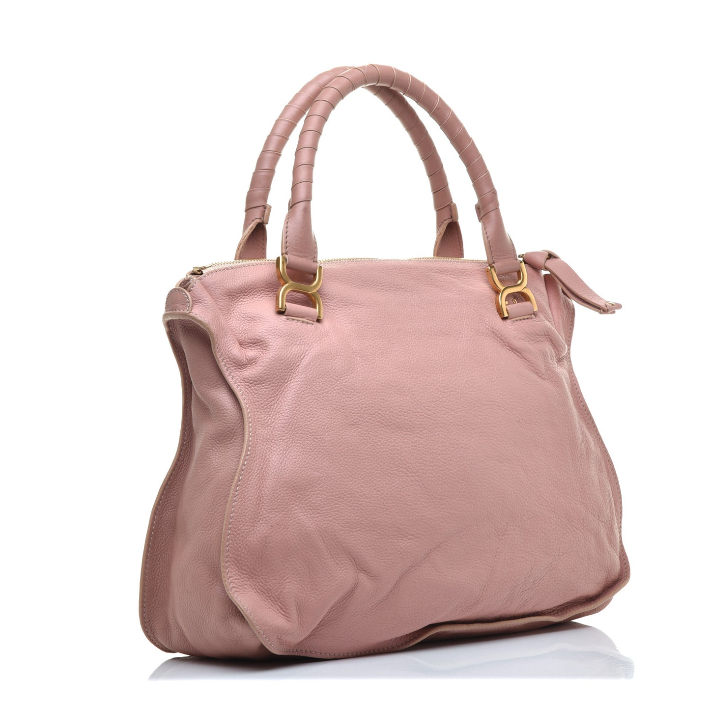 Calfskin Large Marcie Satchel Fallow Pink