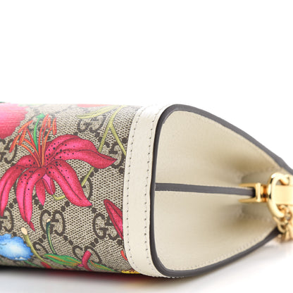 Gucci GG Supreme Monogram Flora Web Small Ophidia Chain Shoulder Bag White 6 of 10