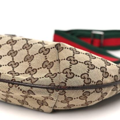 Gucci Monogram Web Medium Half Moon Hobo Dark Brown 10 of 11