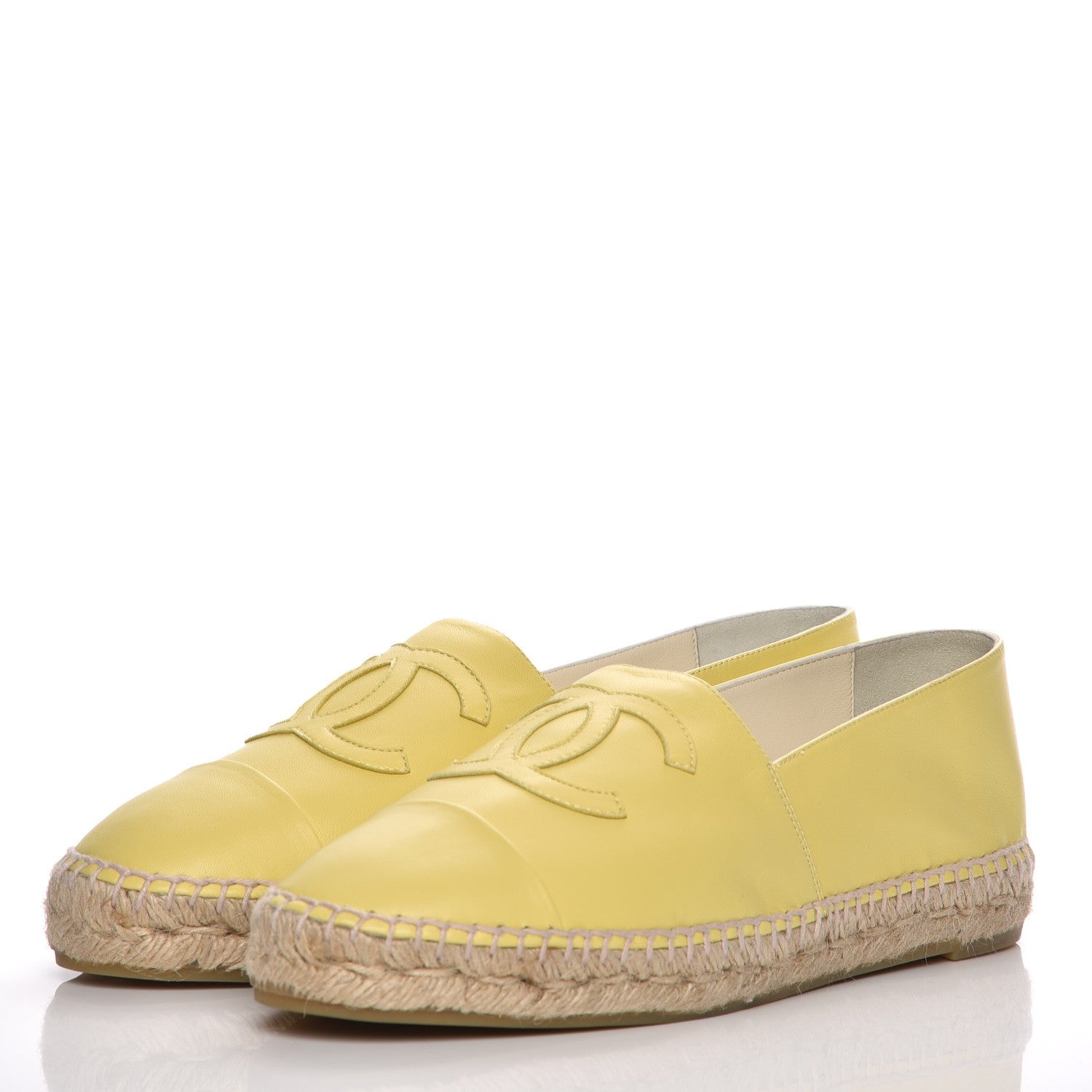 Chanel Lambskin CC Espadrilles 41 Yellow 3 of 11