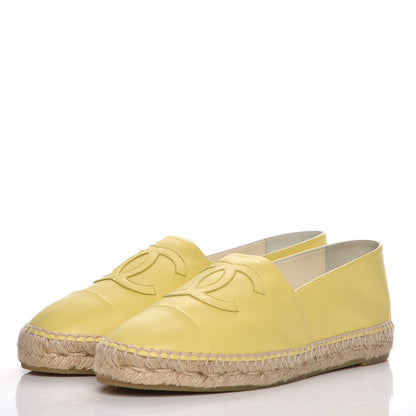 Chanel Lambskin CC Espadrilles 41 Yellow 3 of 11