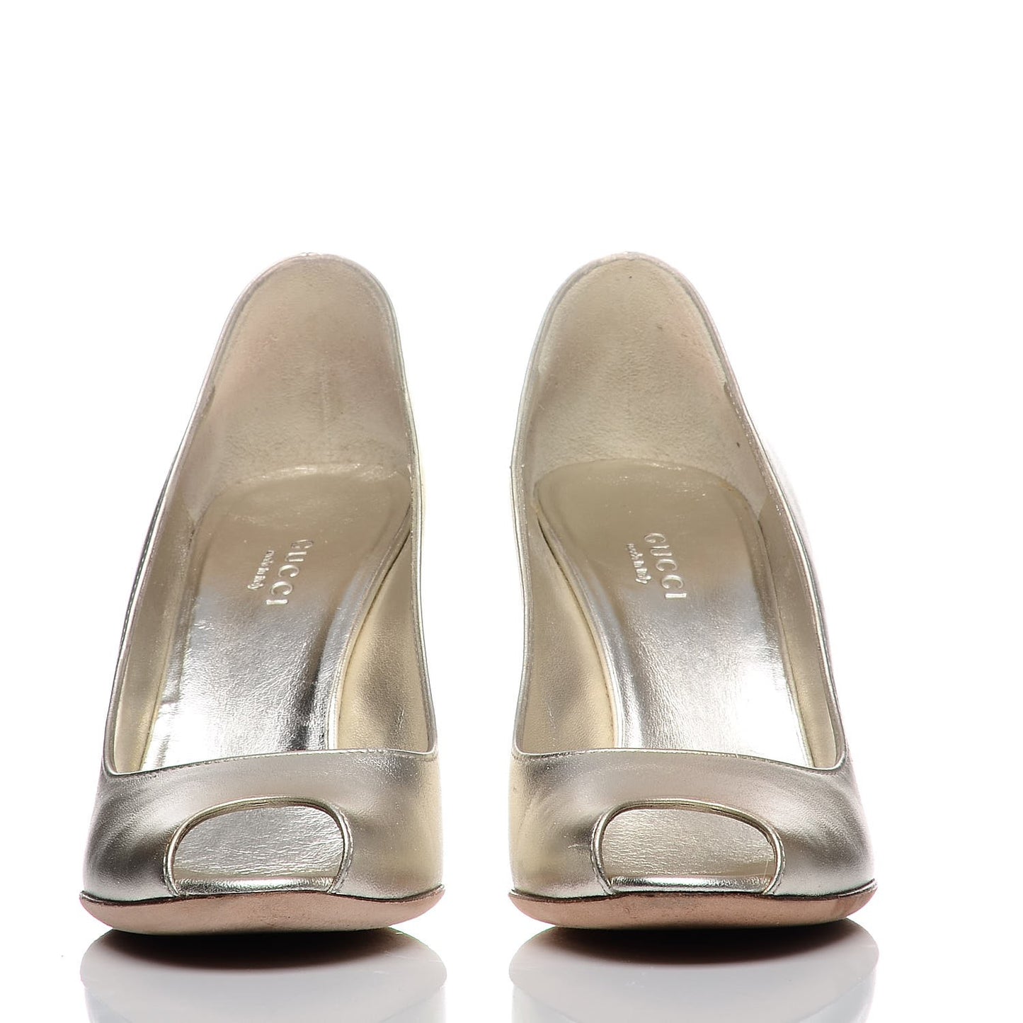 Metallic Nappa Peep Toe Wedges 6 Athena