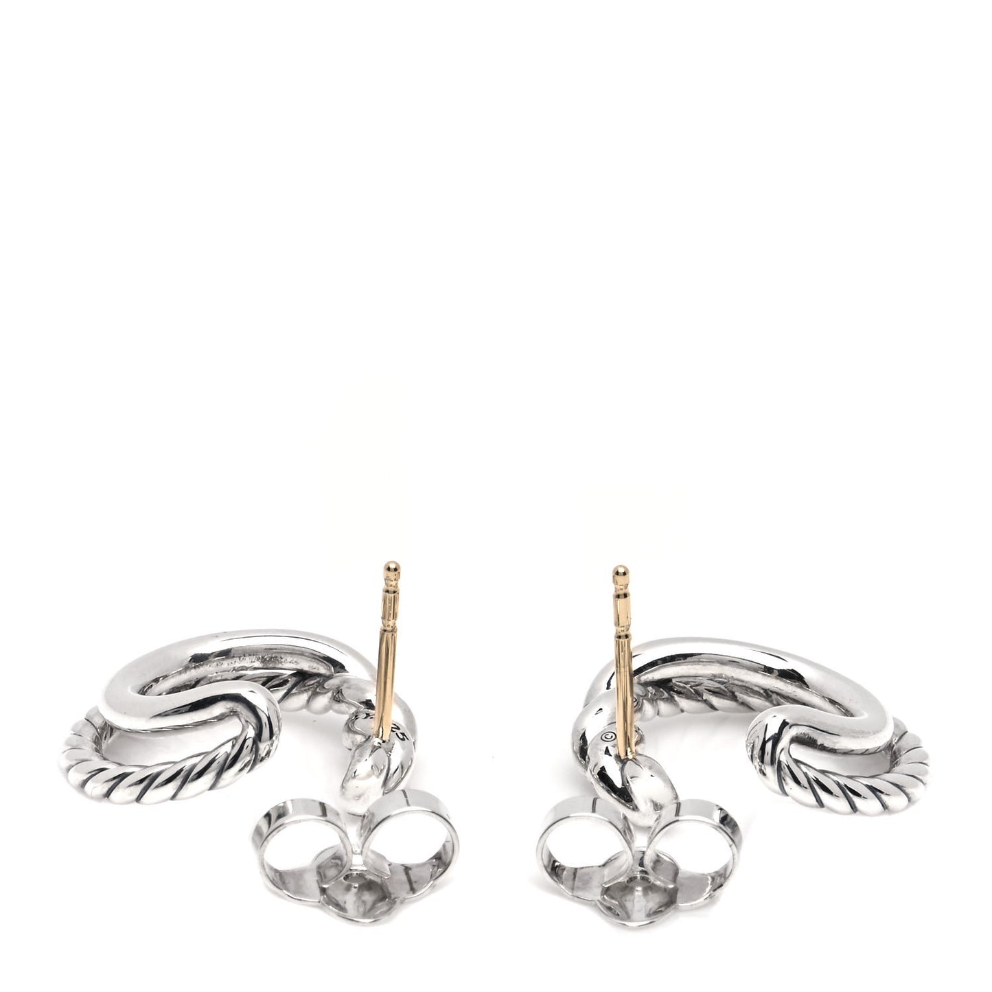 Sterling Silver Diamond Continuance Hoop Earrings