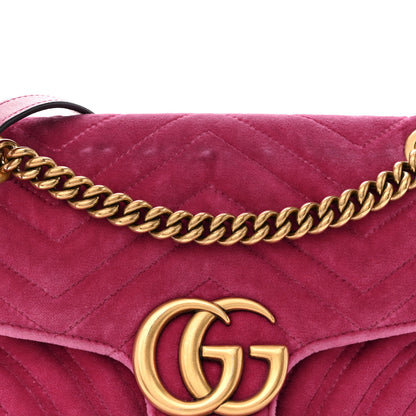 Gucci Velvet Matelasse Small GG Marmont Shoulder Bag Light Raspberry Rose 8 of 13