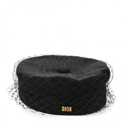 Christian Dior Cotton Canvas Arty Cap with Veil 58 Black 5 of 10