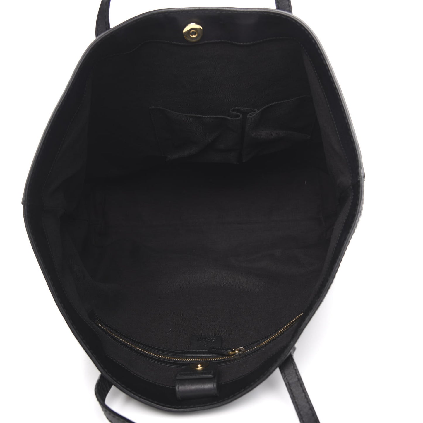 Nubuck Brocade Medium Soft Stirrup Tote Black
