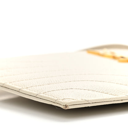 Saint Laurent Grain De Poudre Chevron Monogram Large Bill Pouch Blanc Vintage 9 of 13