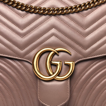 Gucci Calfskin Matelasse Large GG Marmont Shoulder Bag Porcelain Rose 8 of 19