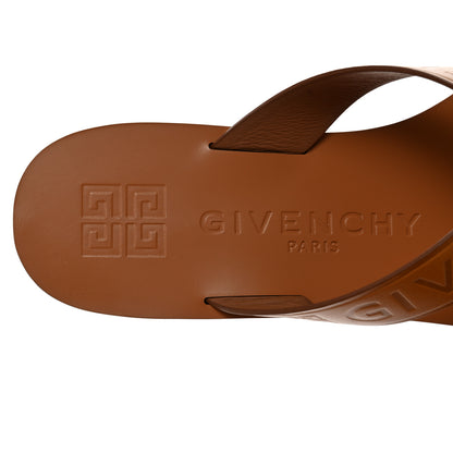 Givenchy Calfskin Logo Strap Sandals 39.5 Tobacco 5 of 8