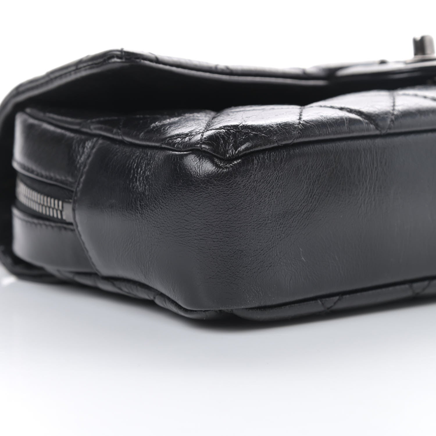 Chanel Glazed Calfskin Quilted Medium Duo Color Flap Black 9 of 13