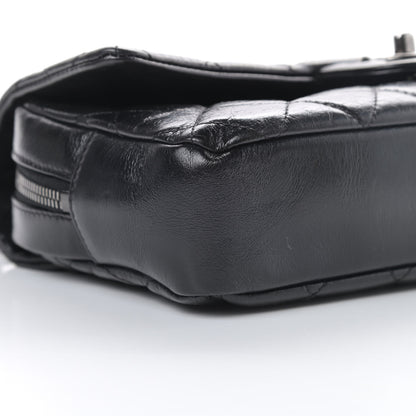 Chanel Glazed Calfskin Quilted Medium Duo Color Flap Black 9 of 13