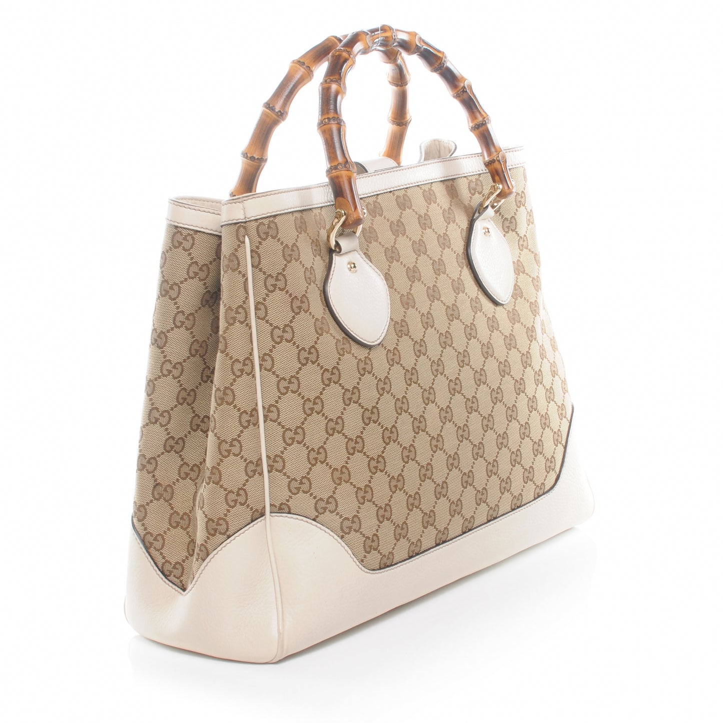 Monogram Medium Diana Bamboo Top Handle Tote Ivory
