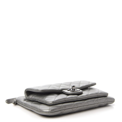 Chanel Metallic Calfskin Quilted Daily Zip Crossbody Silver 4 of 12