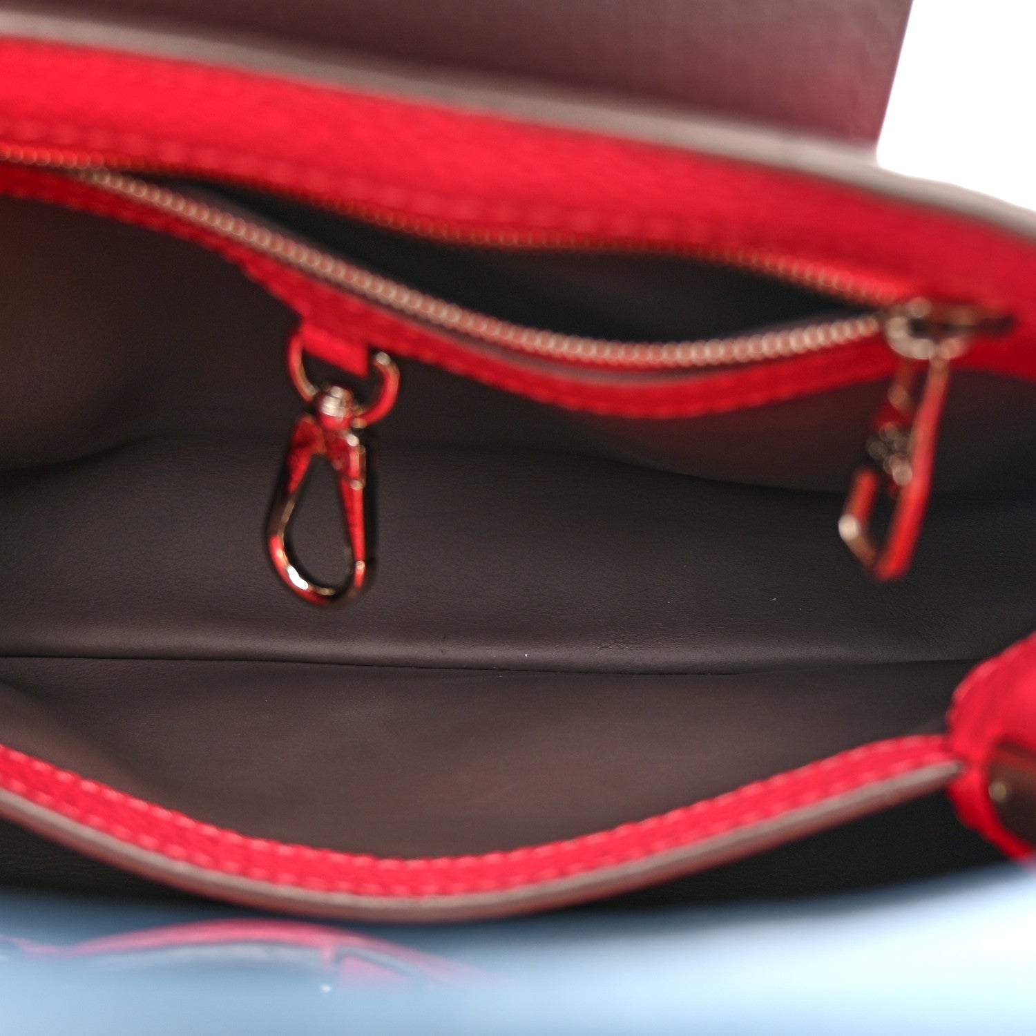 Louis Vuitton Taurillon Capucines BB Fuchsia Gris Blue 6 of 10