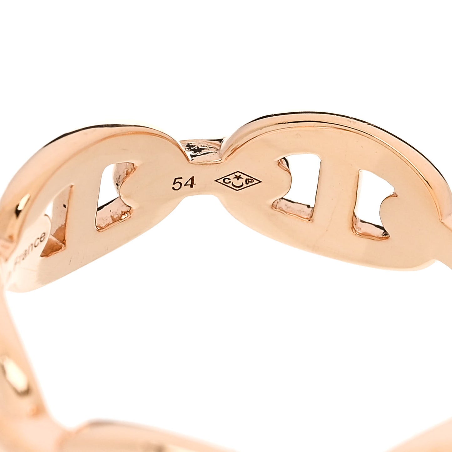 18K Rose Gold PM Chaine D'Ancre Enchainee Ring 54 7