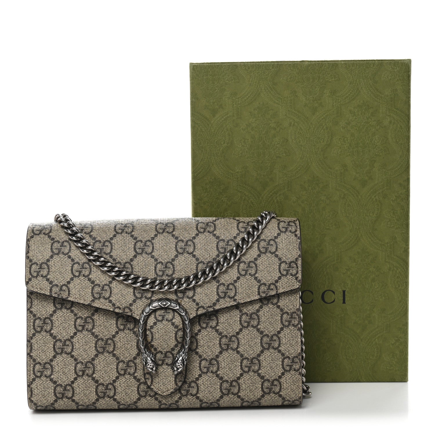 Gucci GG Supreme Monogram Mini Dionysus Chain Wallet Beige Taupe 12 of 12