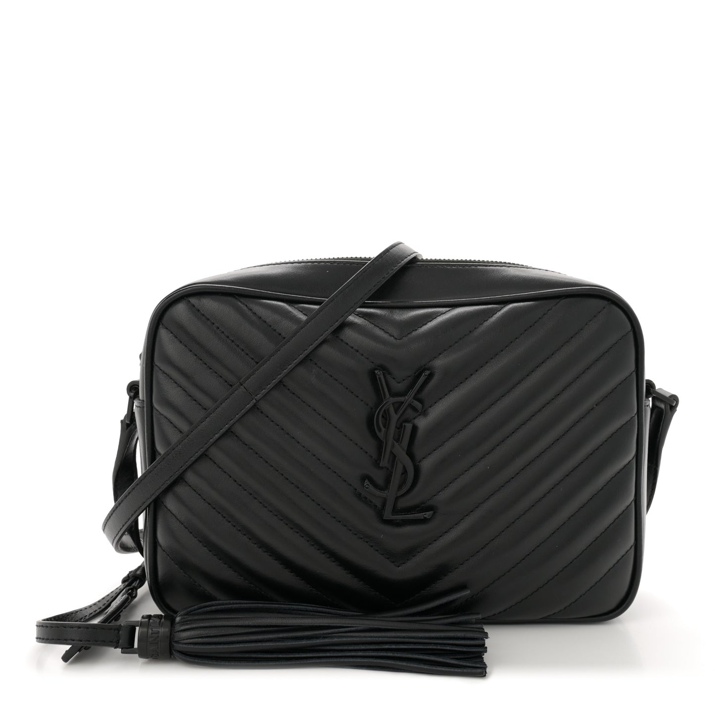 Calfskin Matelasse Monogram Monochrome Lou Camera Bag Black