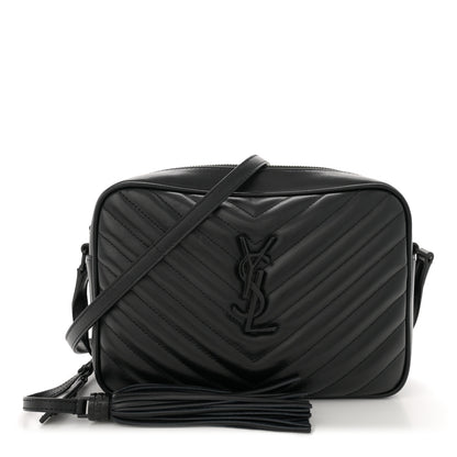Saint Laurent Calfskin Matelasse Monogram Monochrome Lou Camera Bag Black 1 of 13