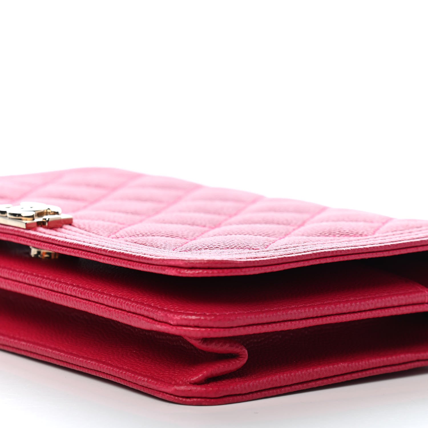 Chanel Caviar Quilted Boy Wallet On Chain WOC Fuchsia 10 of 10