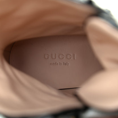 Gucci Tweed GG Monogram Lace Up Combat Ankle Boots 37.5 Black 7 of 9