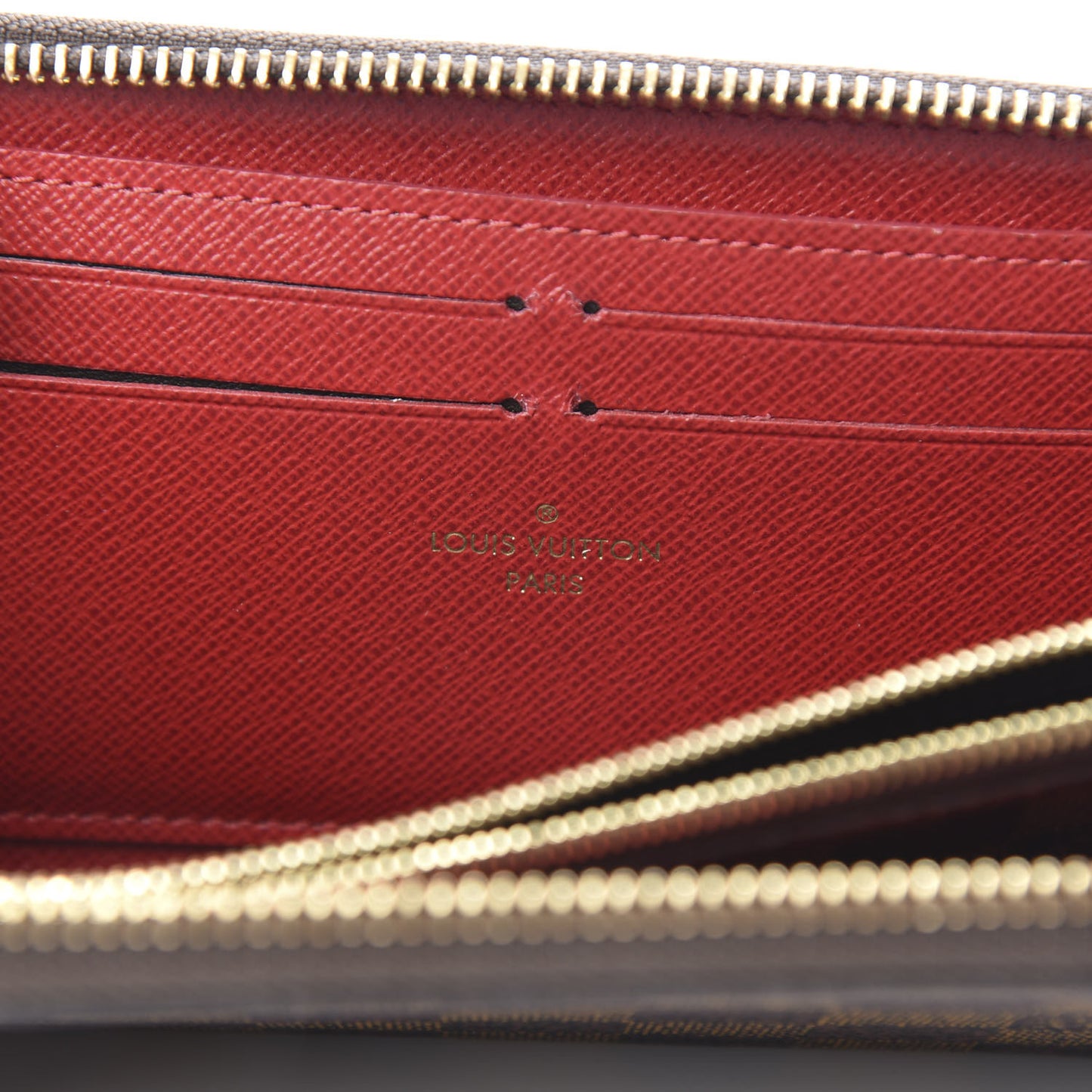 Damier Ebene Clemence Wallet Cherry