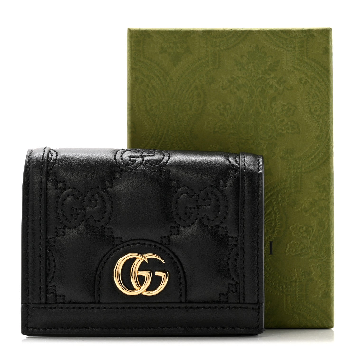 Gucci Calfskin GG Matelasse Card Case Wallet Black 9 of 9