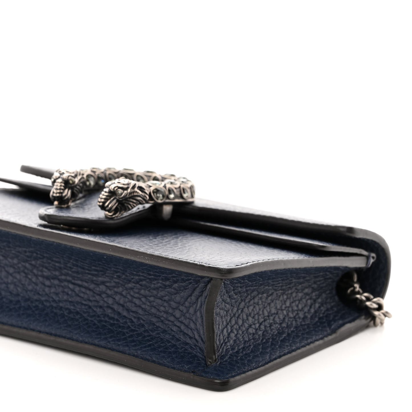 Dollar Calfskin Crystal Super Mini Dionysus Shoulder Bag Blue Agata Black Diamond