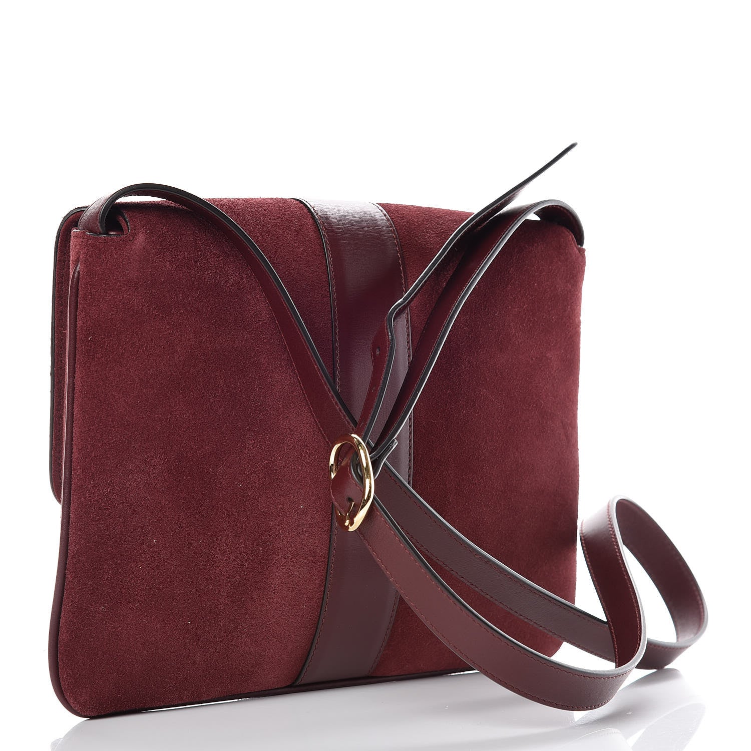 Gucci Suede Medium Arli Flap Shoulder Bag Vintage Bordeaux 3 of 16