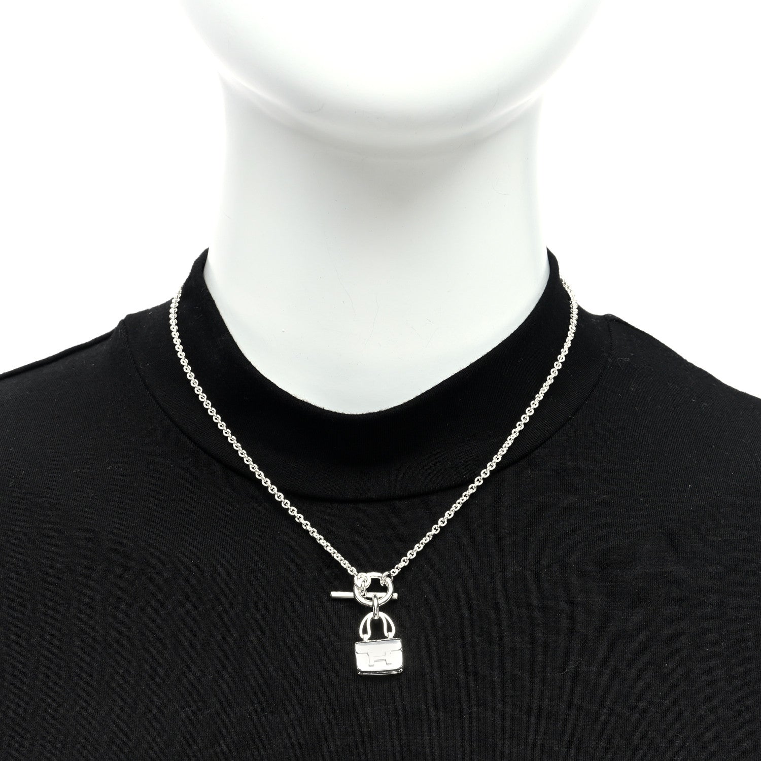 Hermes Sterling Silver Constance Amulettes Pendant Necklace 2 of 5